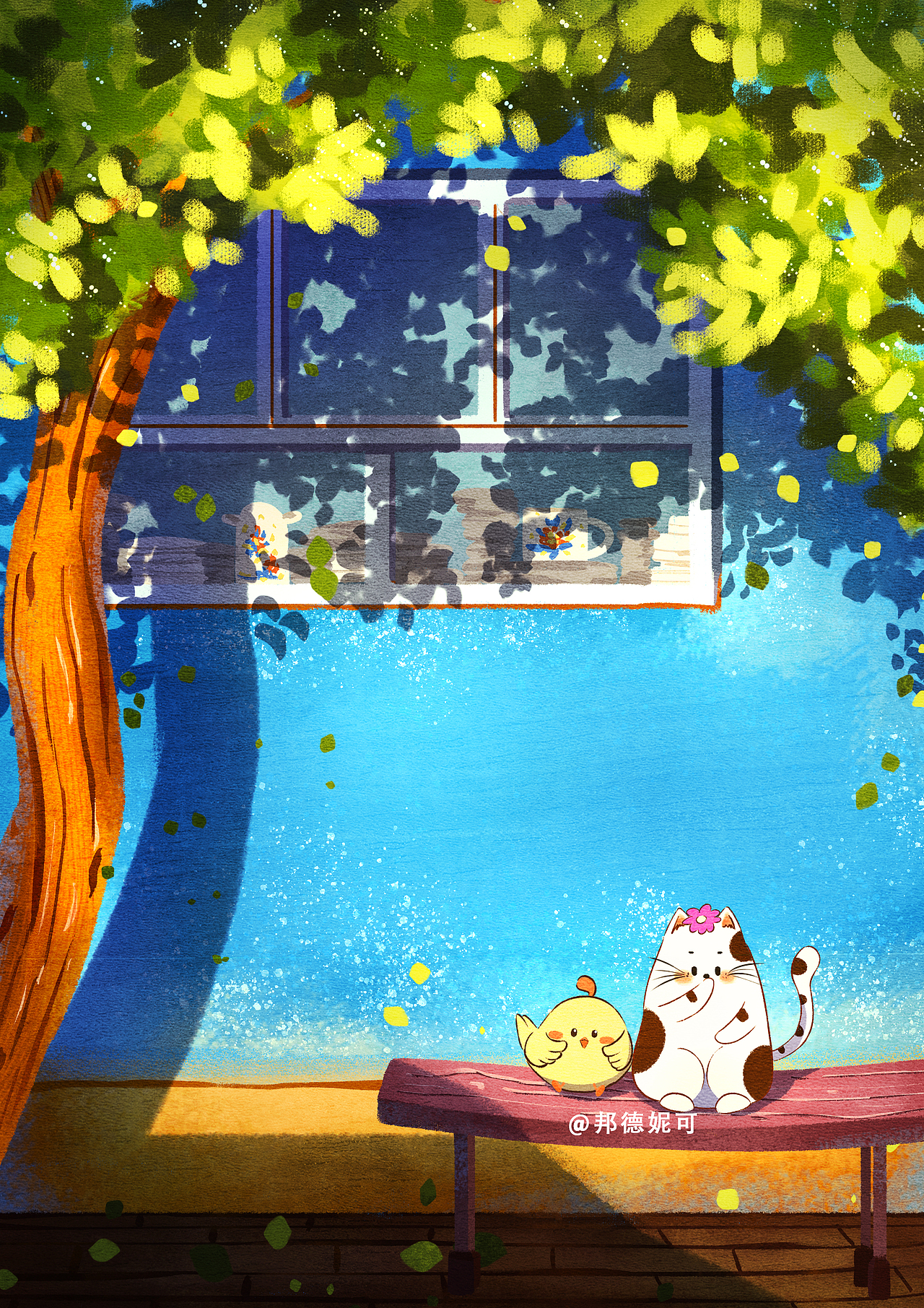 秋天的猫与鸟（图ZMzE4MTI5MzA0） - 创作习作 - 站酷设计师邦德妮可原创素材 - 站酷ZCOOL