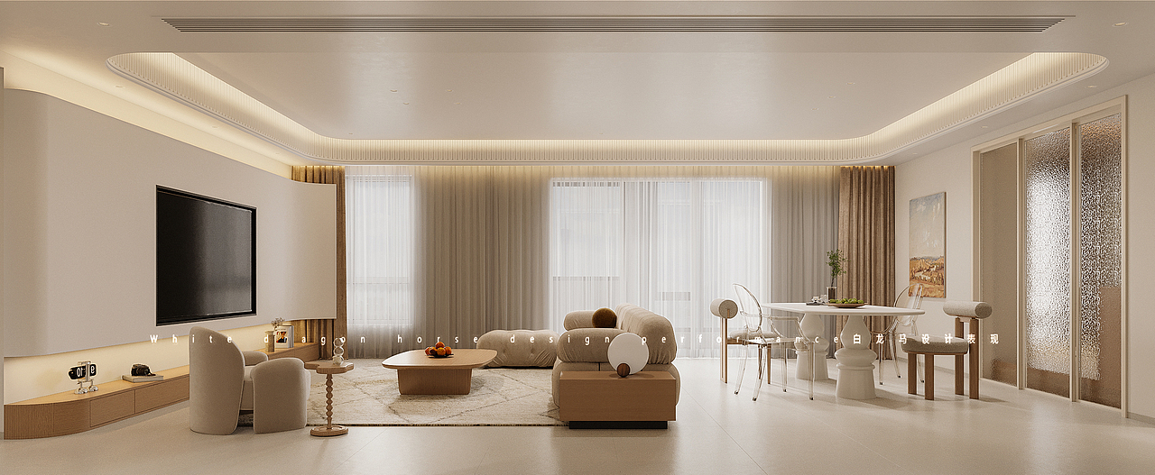 现代风格-白龙马效果图