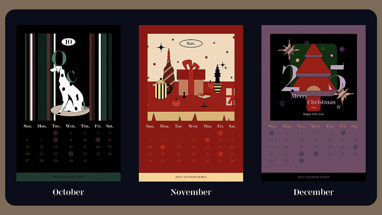 2024CalendarDesign日历设计 x《奇幻2024》（图ZMzYwNTU5NDY4） - 商业插画 - 站酷设计师LimiTcm原创素材 - 站酷ZCOOL
