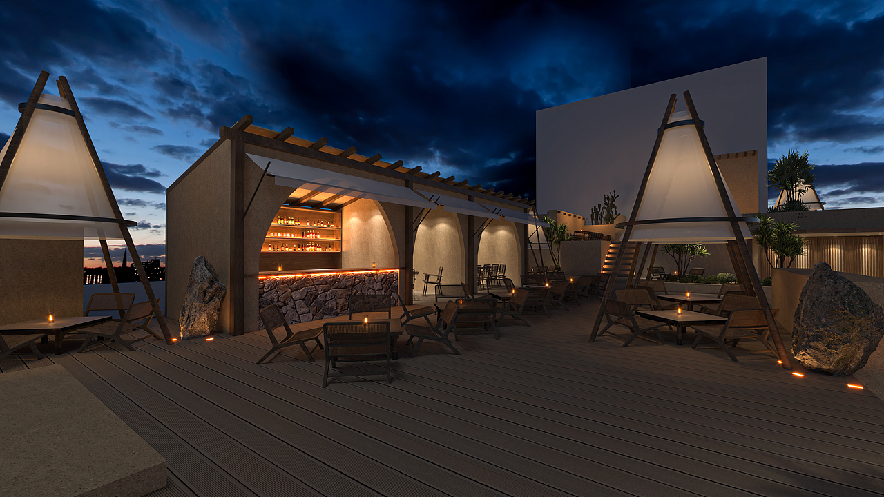 露天营地烧烤店-新沙烧烤（图ZMzY2NTE2MzMy） - 酒店餐饮设计 - 站酷设计师华空间设计原创素材 - 站酷ZCOOL