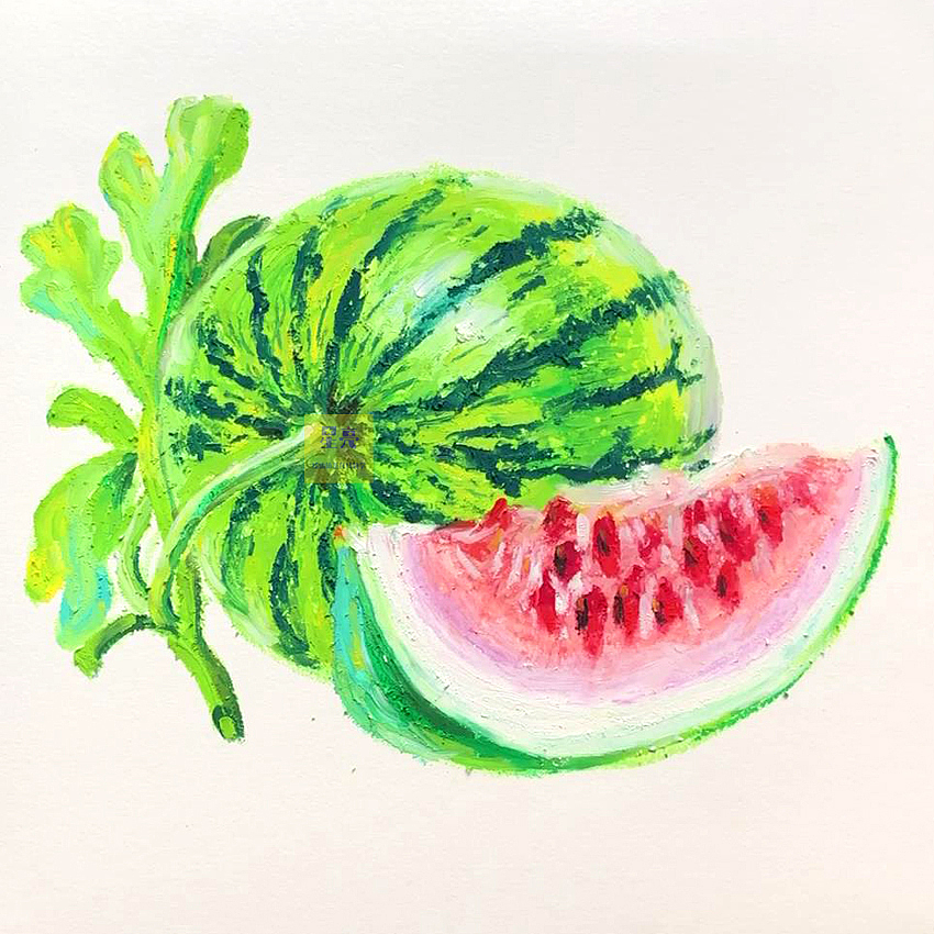 夏日西瓜绘画