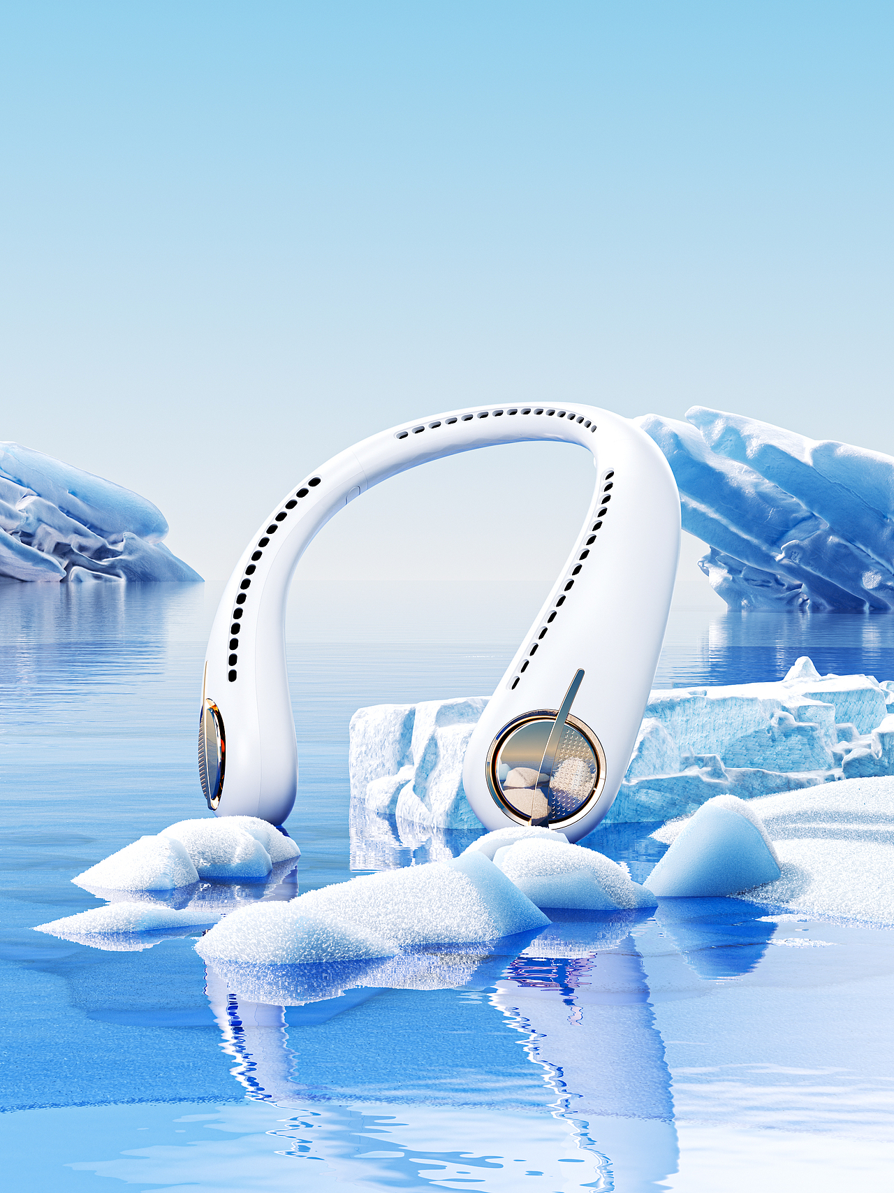 【Benks品牌—挂脖风扇渲染】 Render（图ZMzIwODU5OTg0） - 产品 - 站酷设计师月京舞梨原创素材 - 站酷ZCOOL