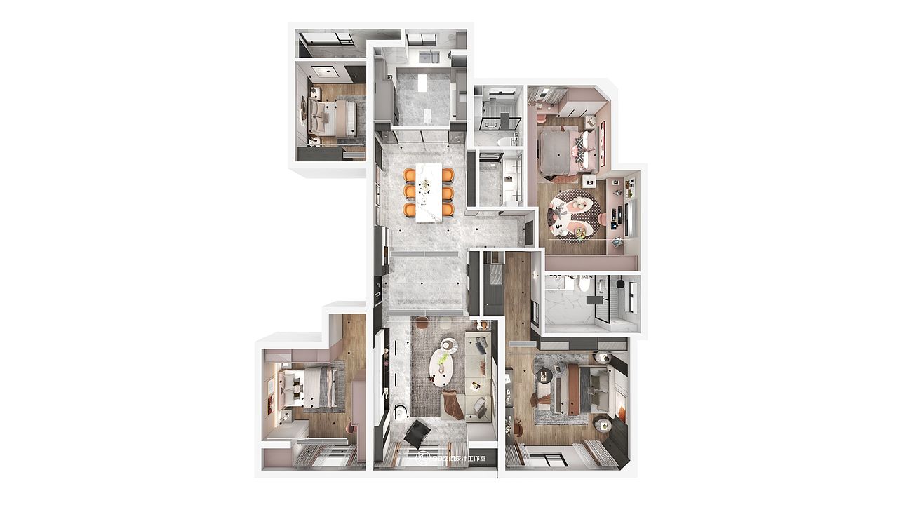 90空间设计∣181㎡轻奢风格，在经典中寻求当下的时尚（图ZMzAyMzM2MTY4） - 家装设计 - 站酷设计师设计师赵响原创素材 - 站酷ZCOOL