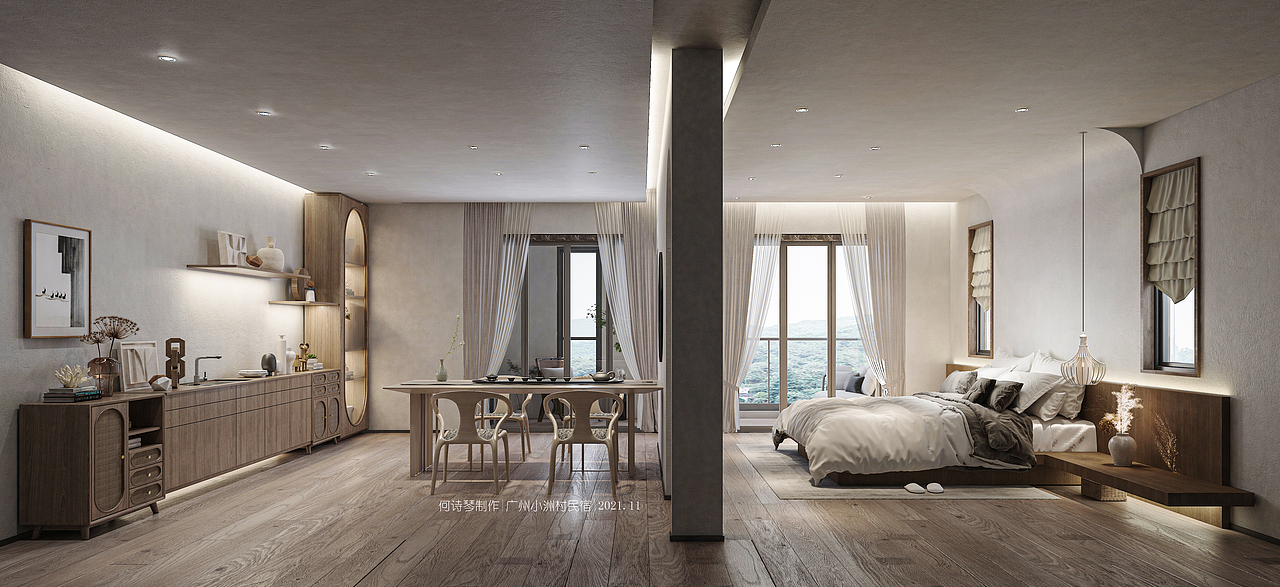 原创设计诧寂风民宿（广州海珠区小洲村)（图ZMzUxNzcyMDk2） - 家装设计 - 站酷设计师室内何哈哈原创素材 - 站酷ZCOOL