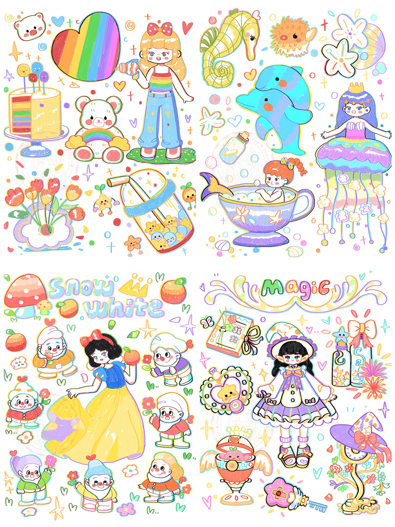 涂鸦风格插画合集（图ZMzQzNTc1NDk2） - 创作习作 - 站酷设计师皮皮是小羊原创素材 - 站酷ZCOOL