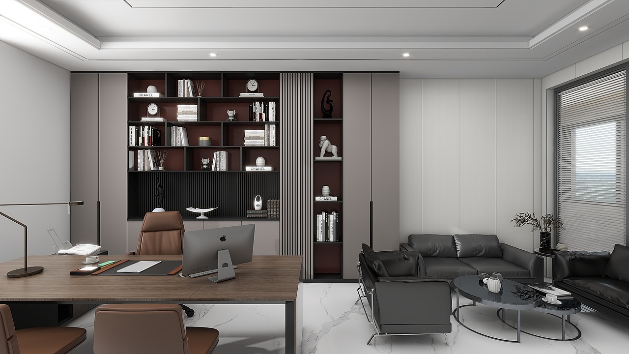 扬州市实业公司办公空间会议室总经理办公室资料室设计（图ZMzY0MzkwNjc2） - 商业空间设计 - 站酷设计师认真工作开心学习原创素材 - 站酷ZCOOL