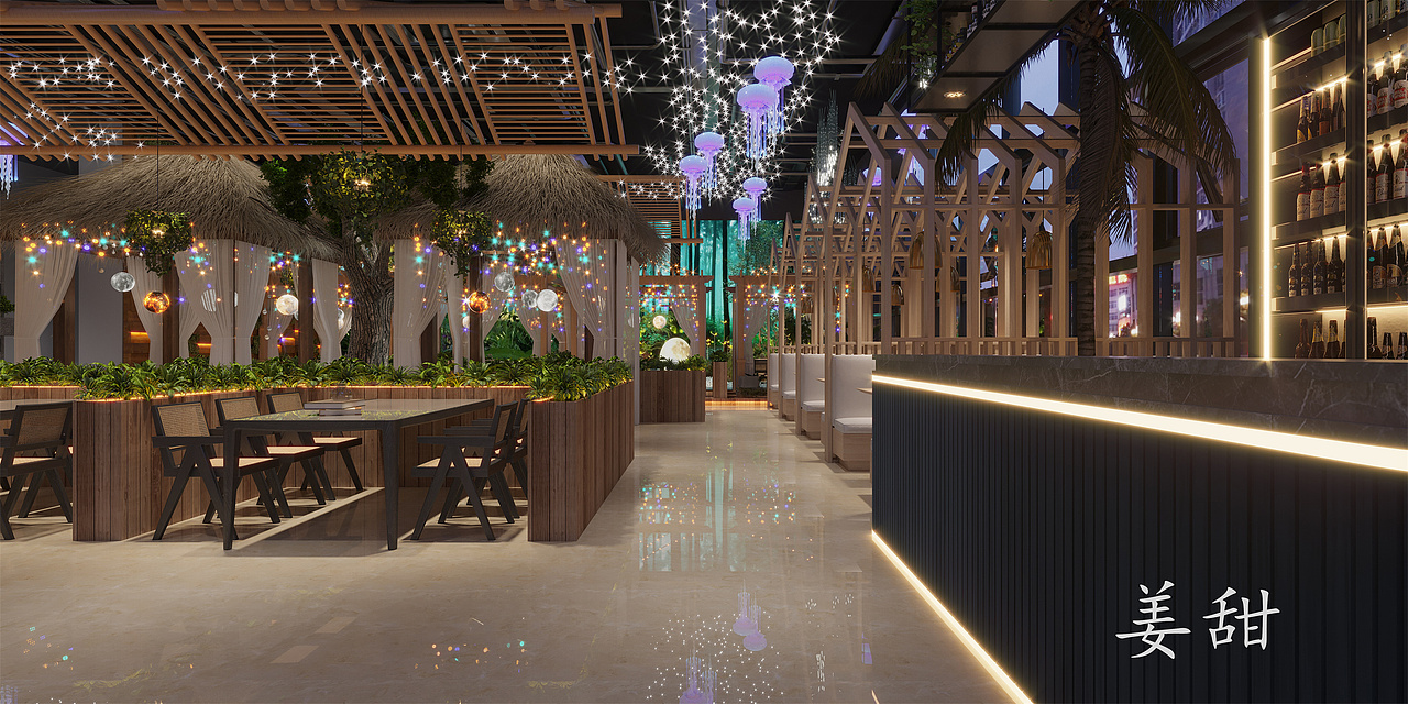 烧烤店设计|光影在空间中编制奇妙的故事