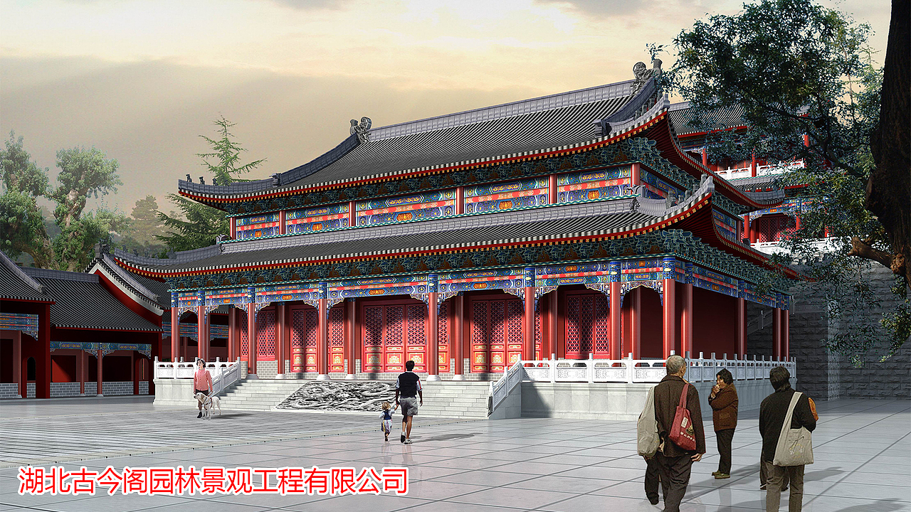 寺庙大殿设计效果图 寺庙大殿效果图展示_湖北古今阁古建-站酷zcool