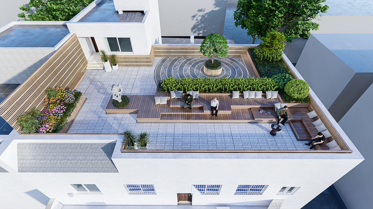 200㎡ 现代风格屋顶花园 多方案（图ZMzI0MTU1OTEy） - 景观设计 - 站酷设计师梁西凹原创素材 - 站酷ZCOOL