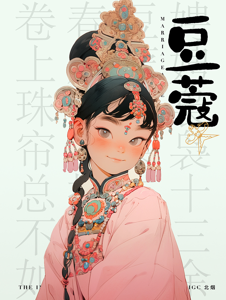 AIGC创意古装青春女孩插画——《豆蔻年华》