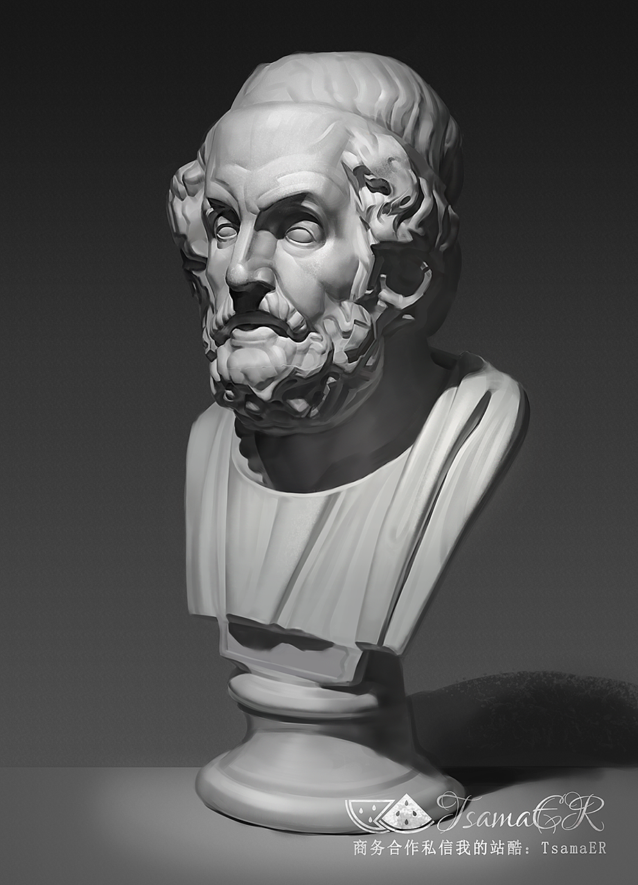 石膏头像-关于素描基础的研究