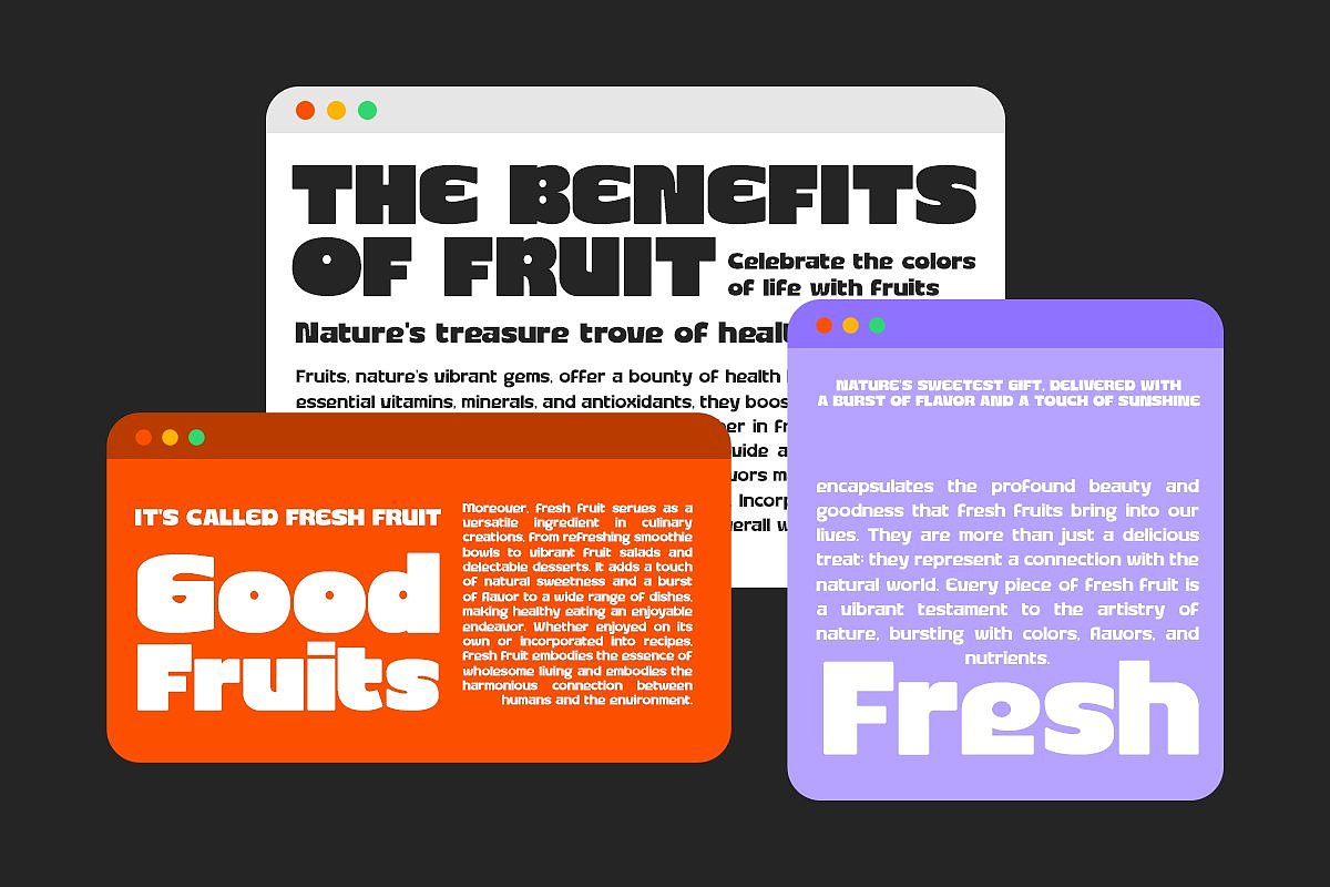 趣味时尚酸性圆角粗体字大字报海报标题英文字体