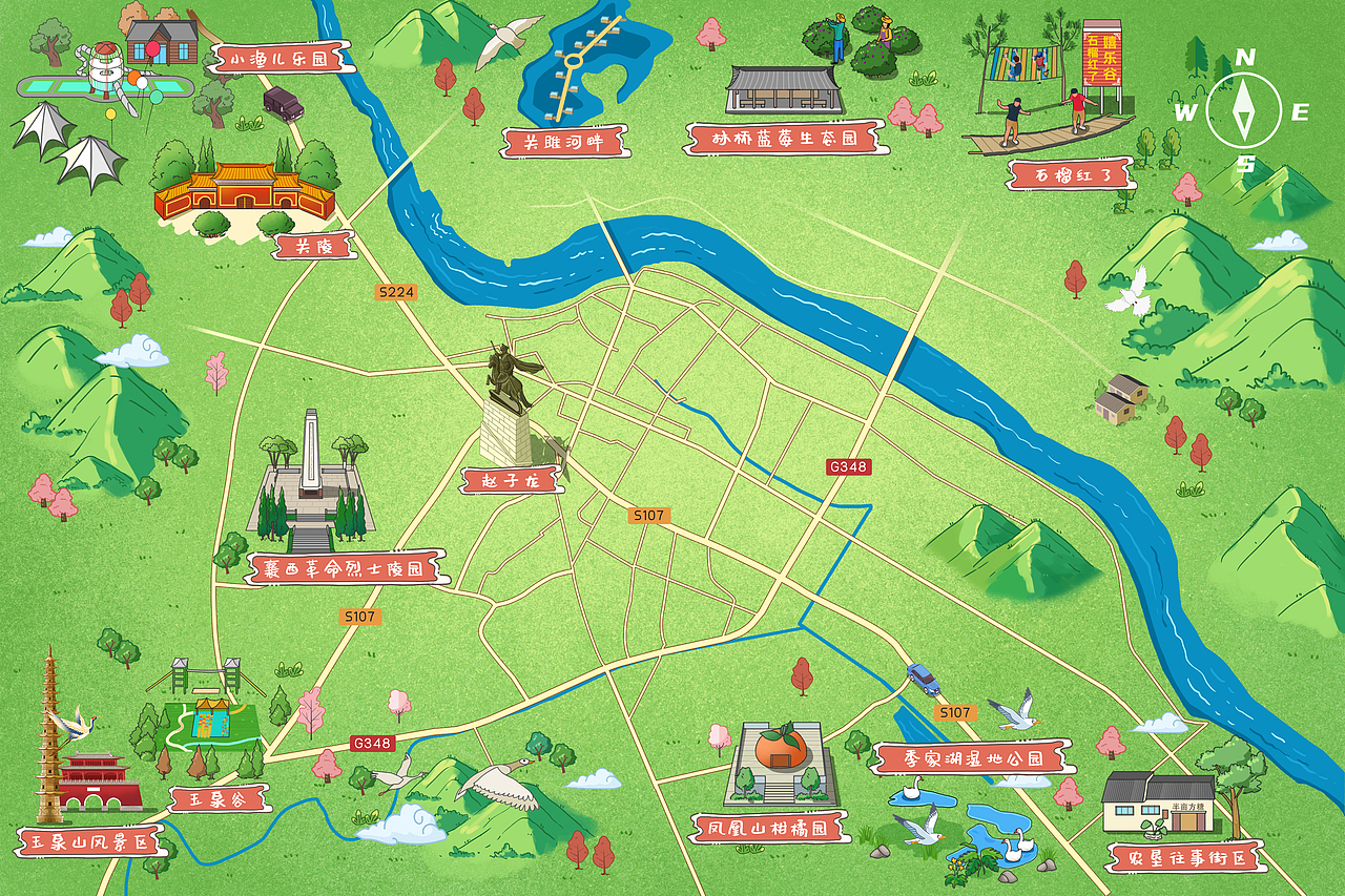 🌆当阳手绘地图,吃喝玩乐一网打尽!