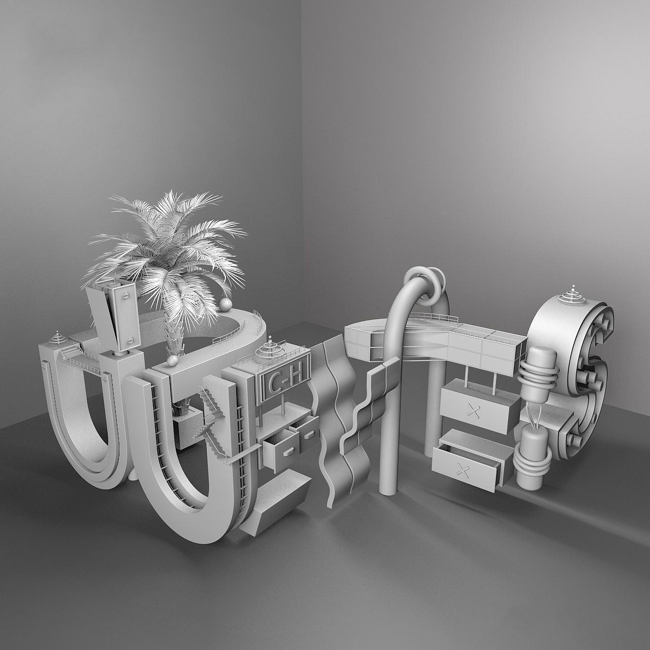 C4D 字母练习（图ZMzAzMzU4MzA0） - 其他三维 - 站酷设计师CPS鑠原创素材 - 站酷ZCOOL