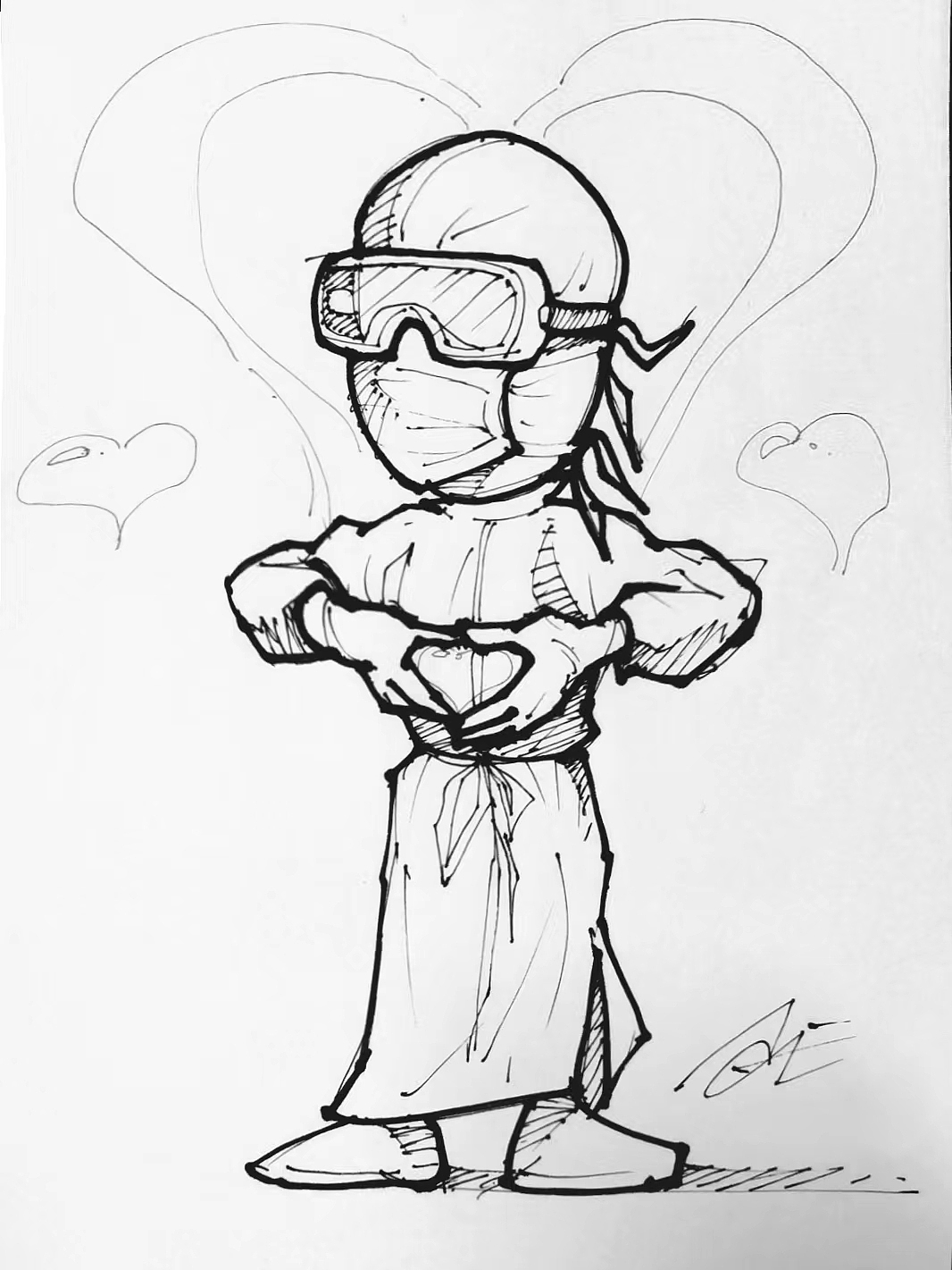 抗疫新冠肺炎白衣天使插画手绘集 感恩贵人感谢祖国（图ZMzI2NjQ1NDAw） - 创作习作 - 站酷设计师AceBang原创素材 - 站酷ZCOOL