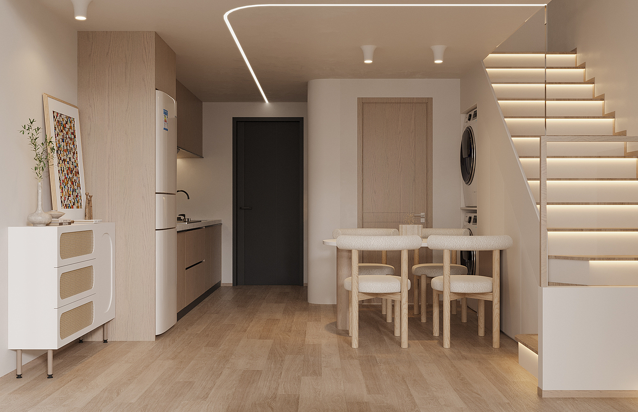 奶油原木系loft |普通女孩的40平温馨小家