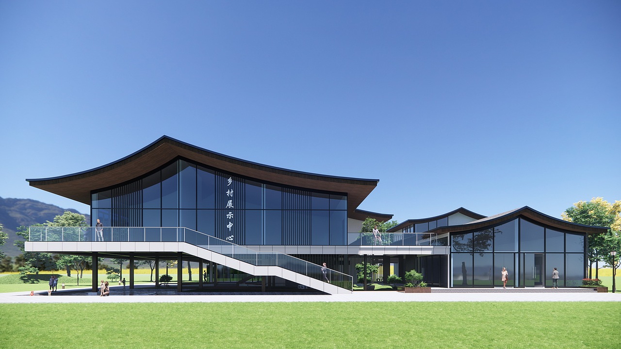 乡村展示中心SU模型下载