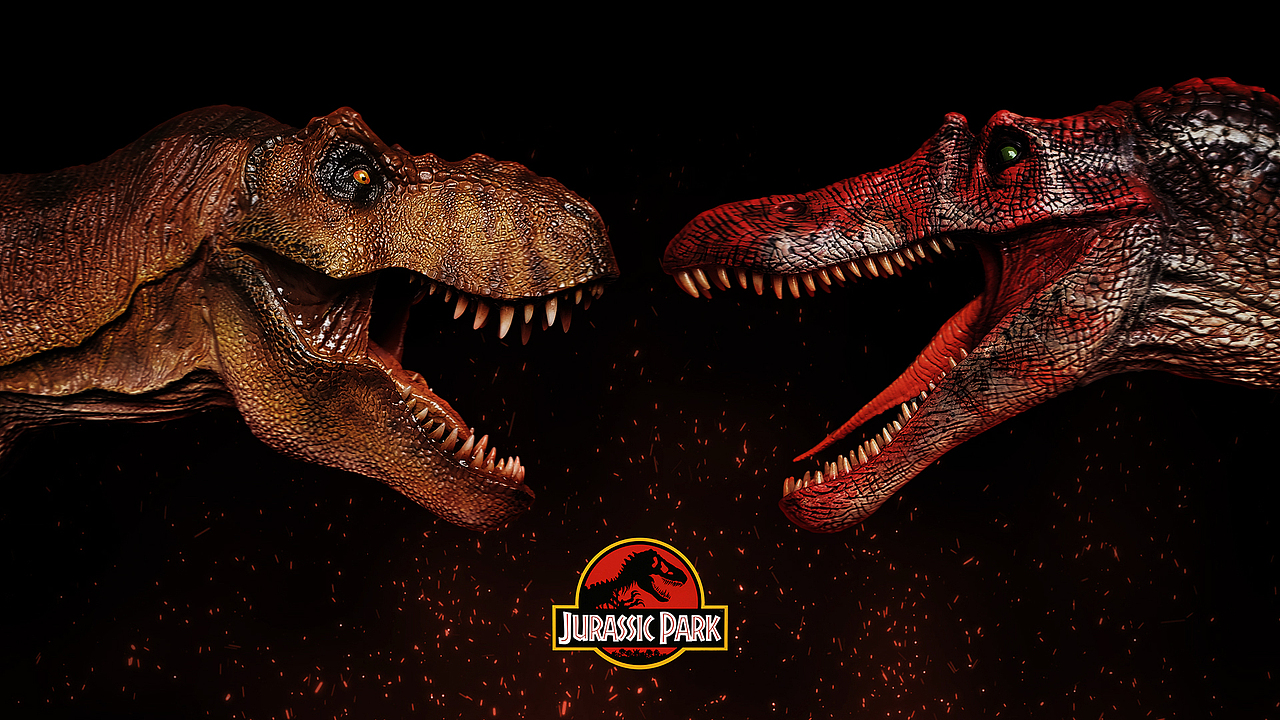 【模玩摄影】万茏堂_侏罗纪公园__霸王龙&棘龙（图ZMzQyMzg4MTMy） - 手办/模玩 - 站酷设计师汉堡森原创素材 - 站酷ZCOOL