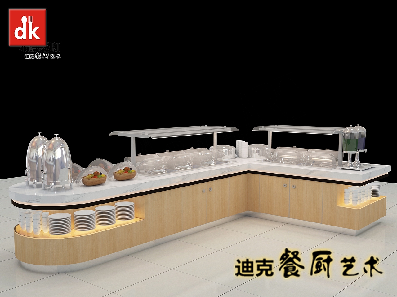 商用设备食物保温台 dk移动布菲台 冷热自助餐台