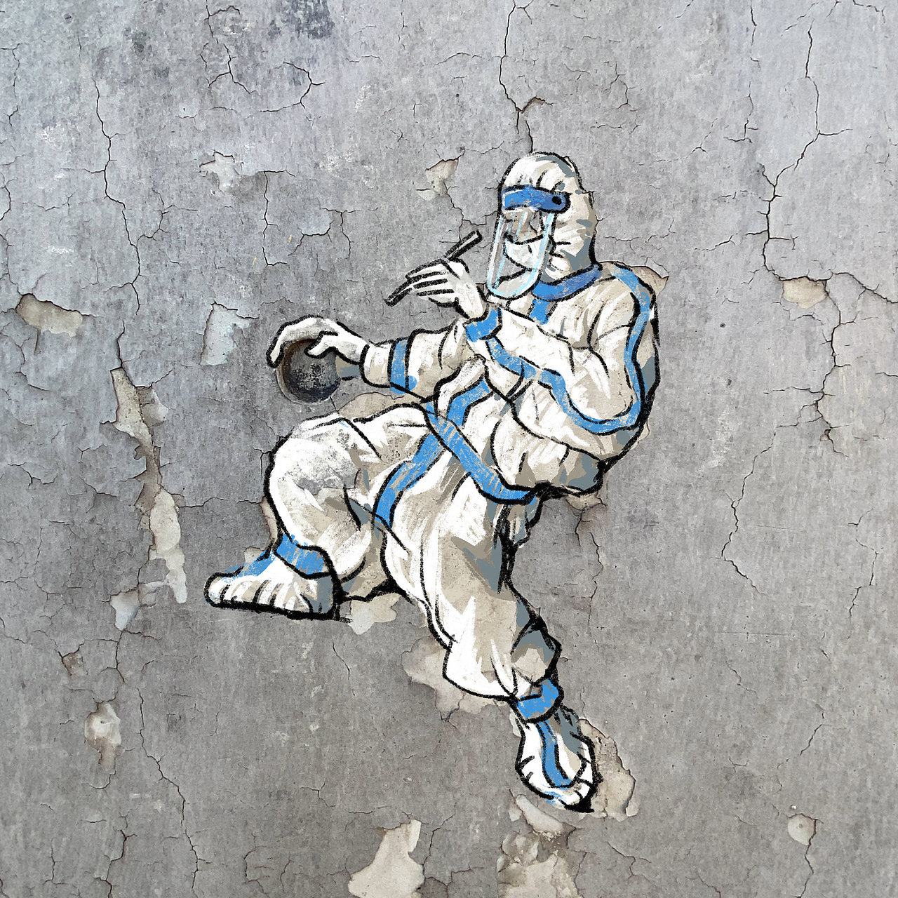 上海居家的两个多月画了超过六十个不同的大白