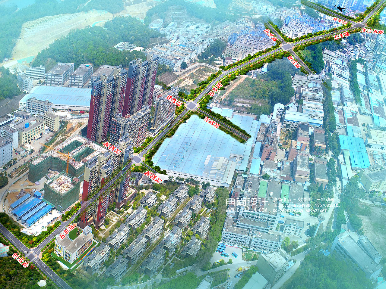 互通效果图3互通立交设计鸟瞰效