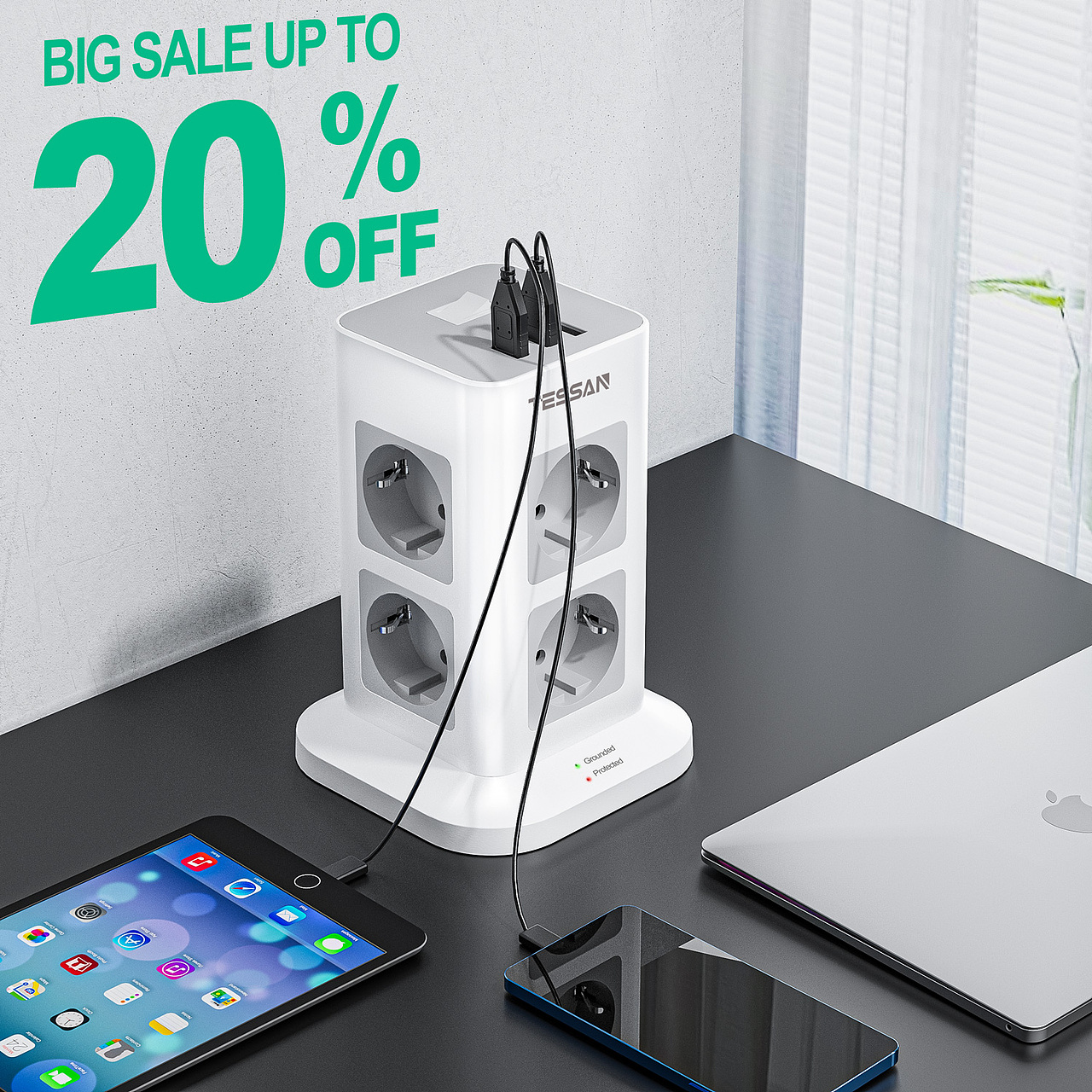 亚马逊塔式充电插座