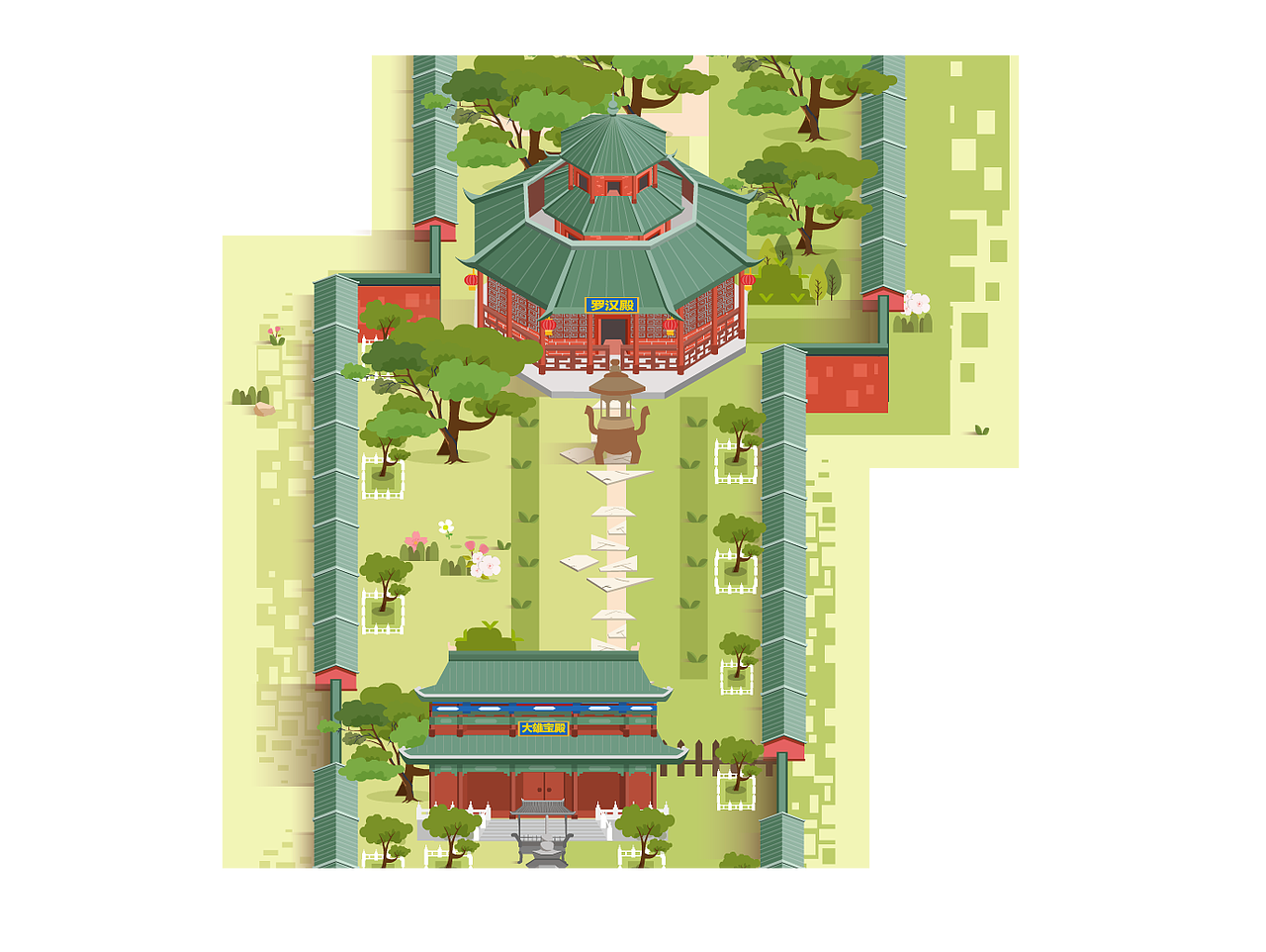 矢量地图扁平风局部景点（图ZMzA5ODE3Njky） - 商业插画 - 站酷设计师狗哥初一原创素材 - 站酷ZCOOL