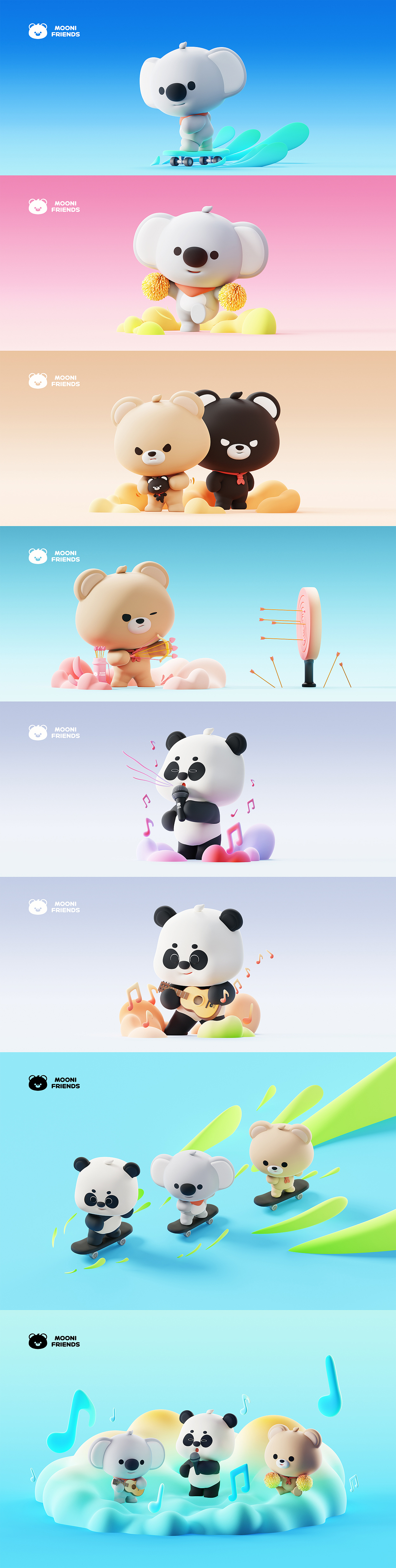 MOONI FRIENDS-2023（图ZMzQ4MjA2MDIw） - IP形象 - 站酷设计师林二虎原创素材 - 站酷ZCOOL