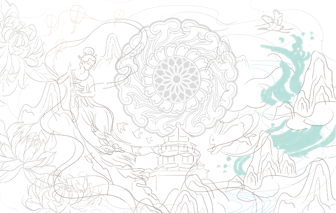 【嫦娥奔月】中秋礼盒包装插画（图ZMzA4NDY4MTIw） - 商业插画 - 站酷设计师海螺姑娘lx原创素材 - 站酷ZCOOL