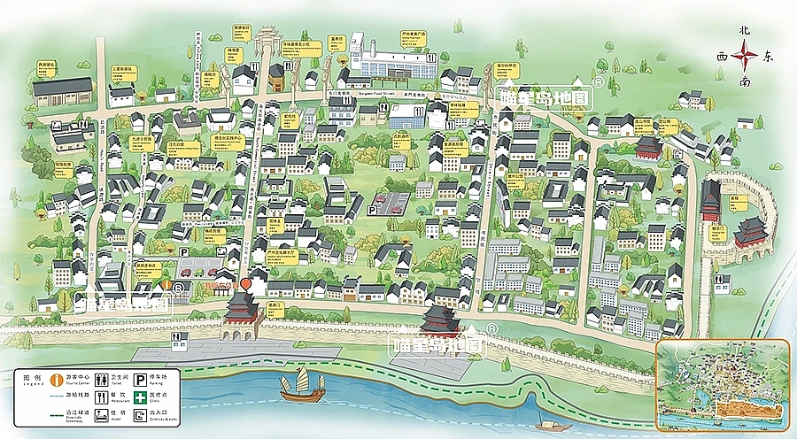 严州古城手绘导览图—喵星岛文创(图ZMzYwMDI1OTEy) - 商业插画 - 站酷设计师喵星岛文创贰号原创素材 - 站酷ZCOOL