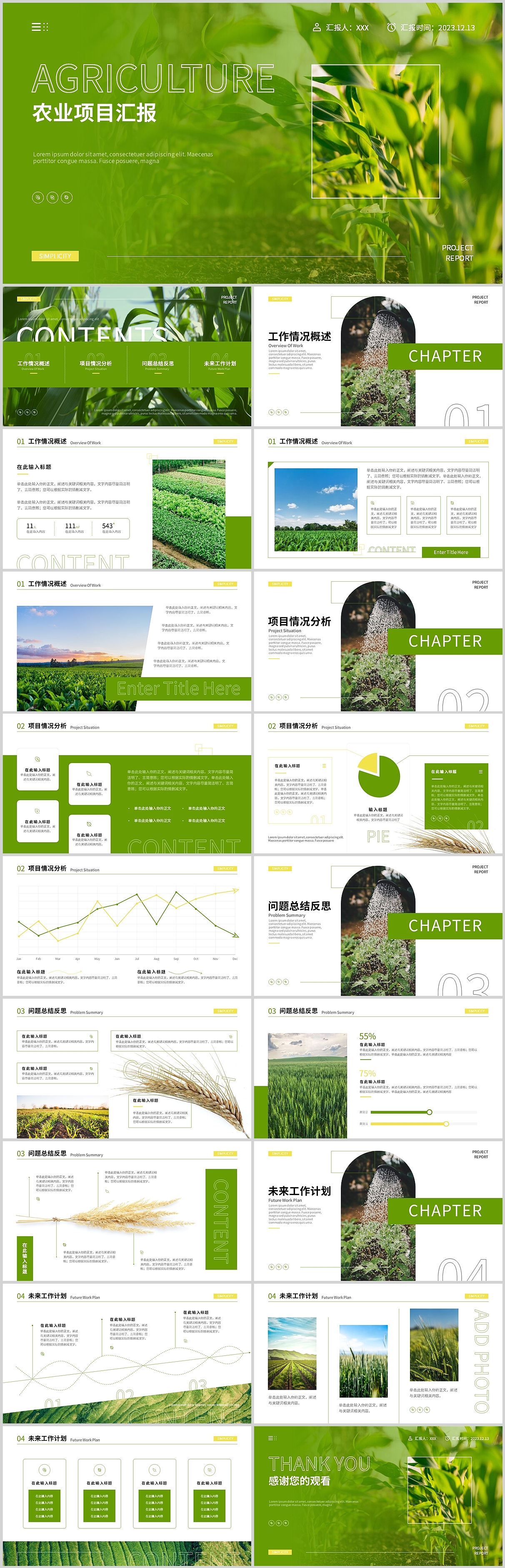 黄绿色图文风农业项目汇报ppt