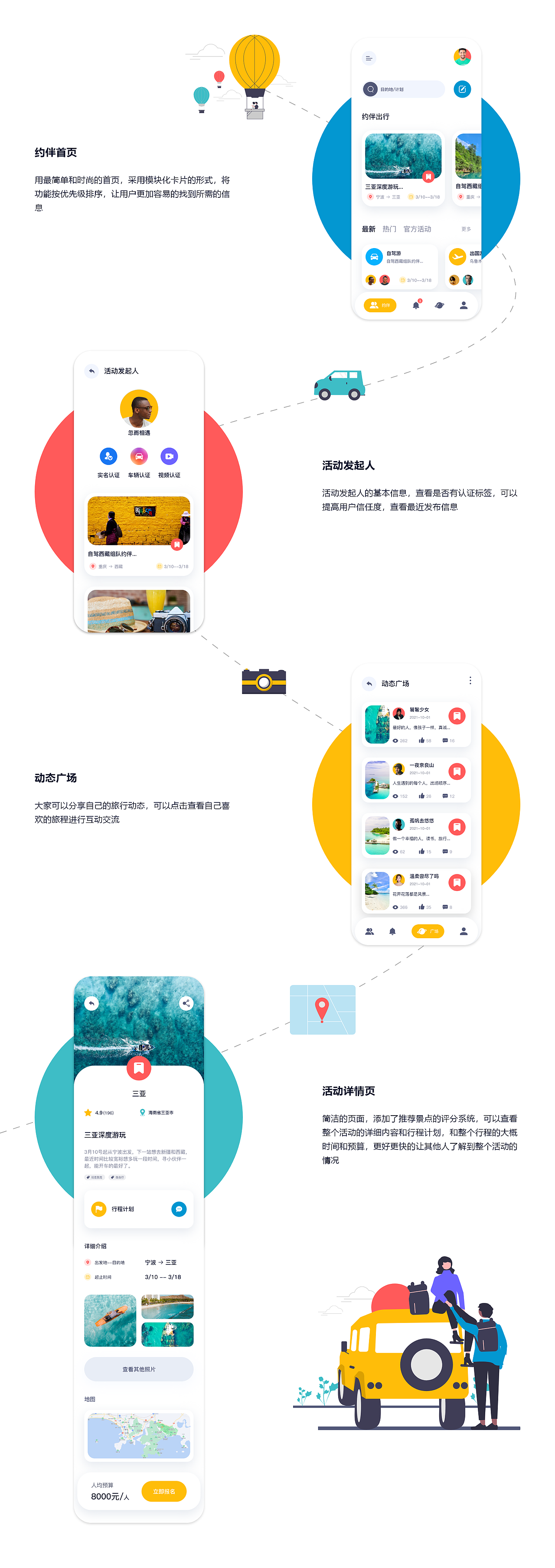 旅行交友APP/视觉设计