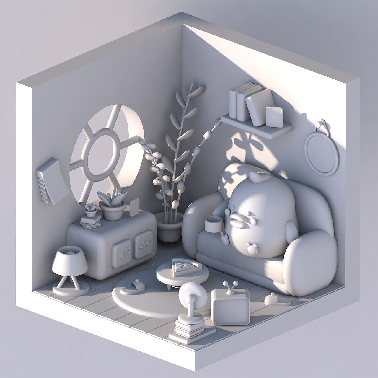 C4D练习作业-小房间（图ZMzM1MzU2NjYw） - 场景 - 站酷设计师宋_snow原创素材 - 站酷ZCOOL