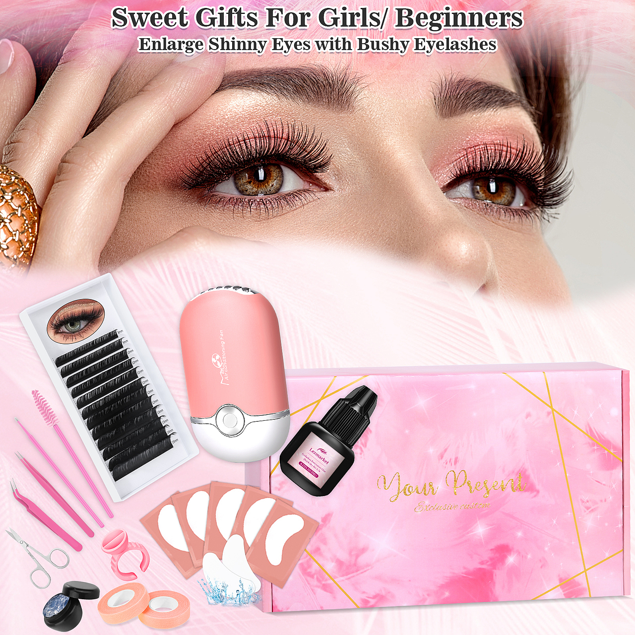 亚马逊主图设计-美妆产品合集-嫁接睫毛-美妆蛋粉扑