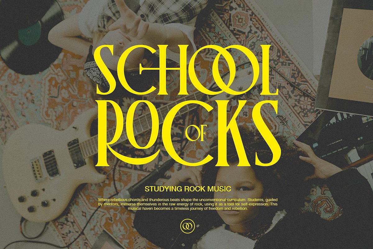 复古时尚音乐潮流街头摇滚乐队logo标题衬线英文字体