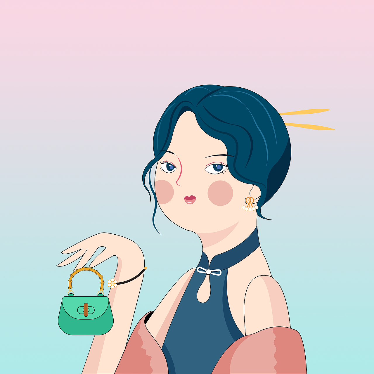 民国少女NFT（图ZMzAyNTY2OTAw） - 创作习作 - 站酷设计师爱谷穗的猫原创素材 - 站酷ZCOOL