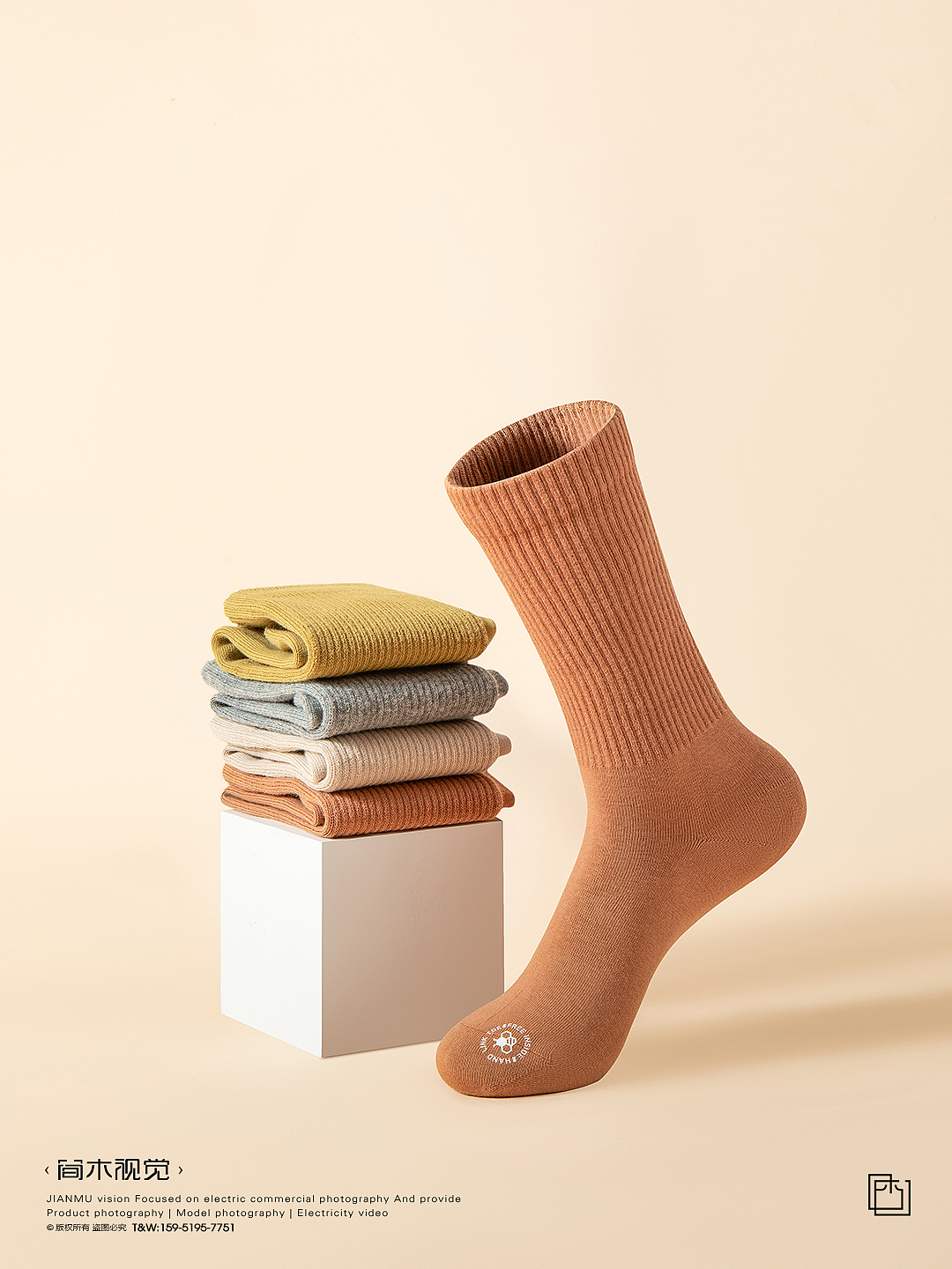 女士袜子产品创意摄影丨简木视觉 女袜棉袜 主图拍摄