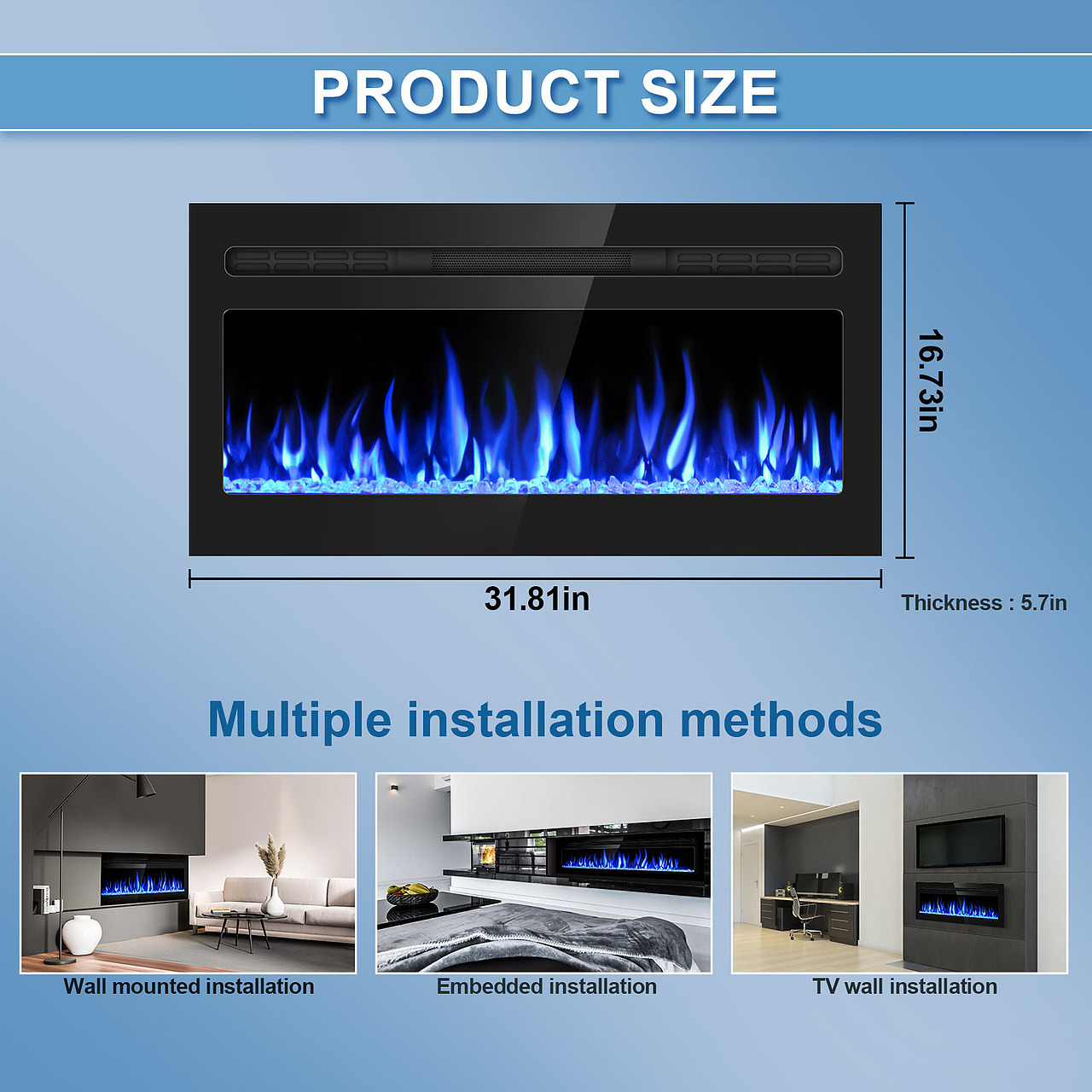 亚马逊电商电壁炉产品主副图套图详情设计