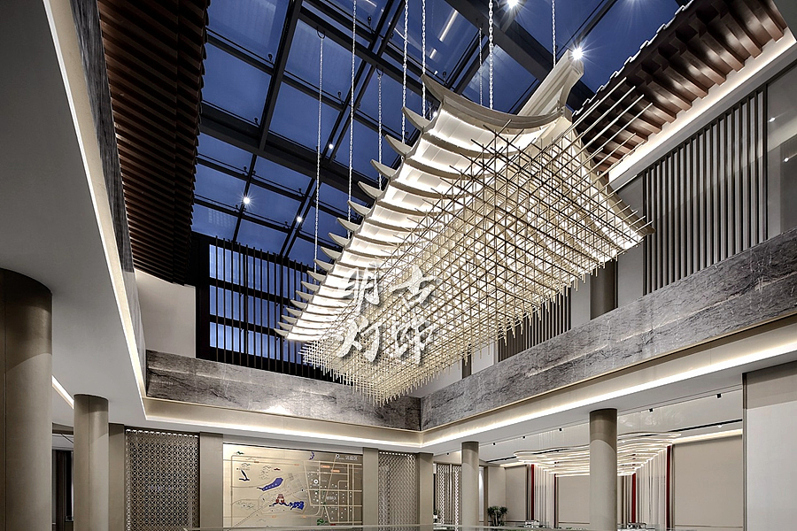 榫卯结构屋顶吊灯 灯具定制体会东方美学的魅力（图ZMzA1NjAzMzY4） - 电子产品 - 站酷设计师明古灯饰定制图库原创素材 - 站酷ZCOOL