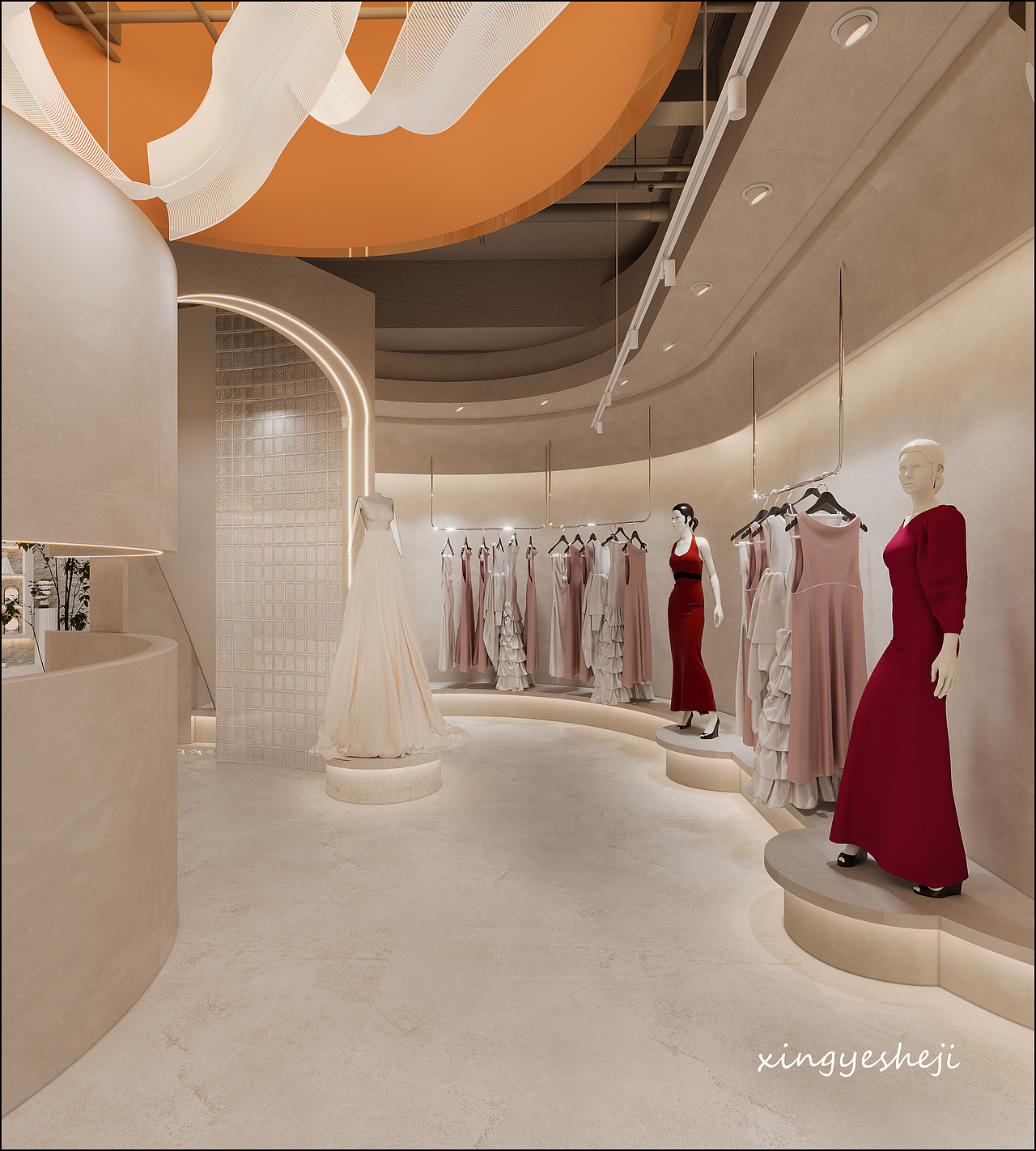 超有氛围感的婚纱店——婚纱店设计