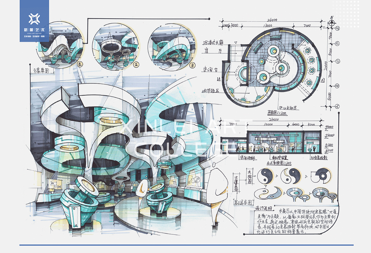 展示陈列设计手绘/科普展示设计手绘