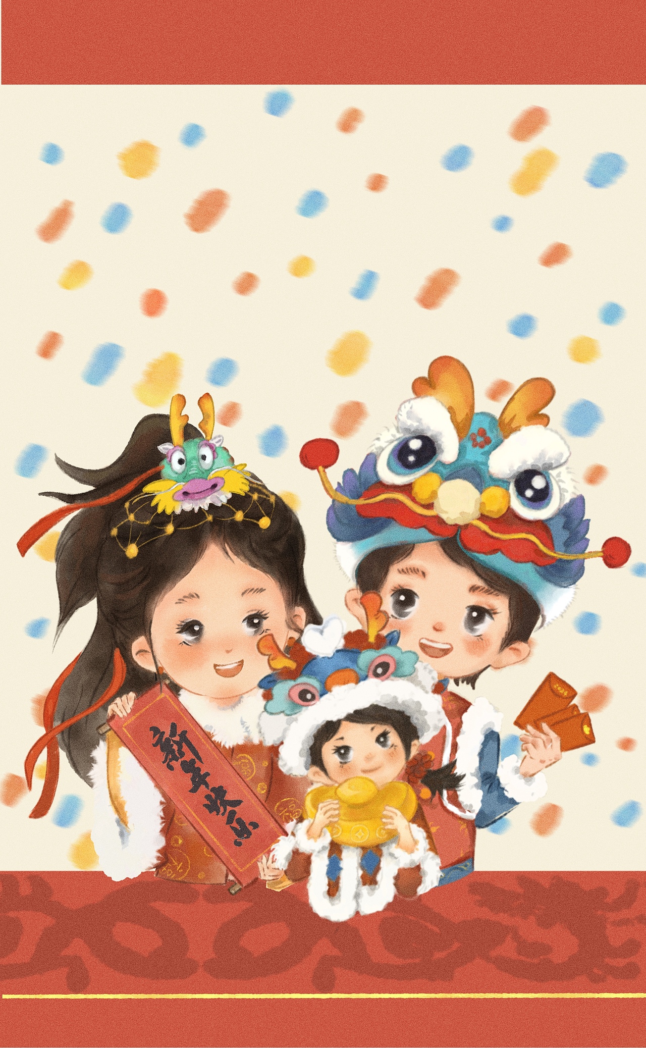 龙年新春创作（图ZMzY1MzU1Njky） - 商业插画 - 站酷设计师Jun_wowowo原创素材 - 站酷ZCOOL