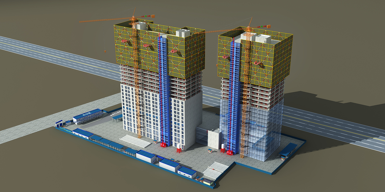 项目施工进度效果图表现