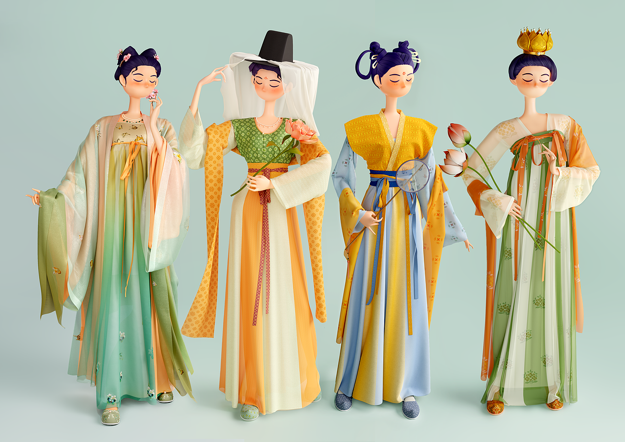 睡不醒小姐姐—唐风系列 3d人物建模