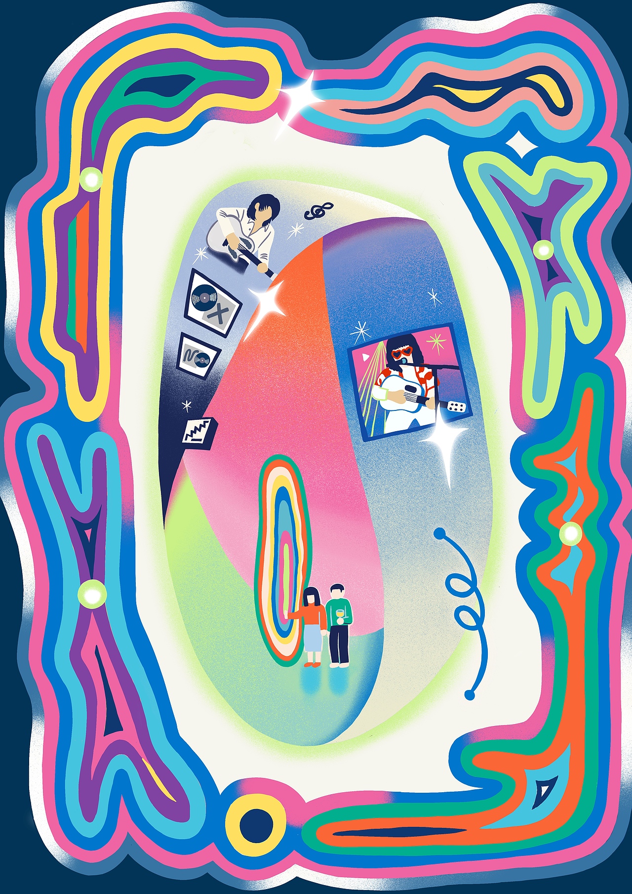 曲小哼插画丨来自宇宙电台的回音（图ZMzYwNDA3MjA4） - 商业插画 - 站酷设计师曲小哼Micco原创素材 - 站酷ZCOOL
