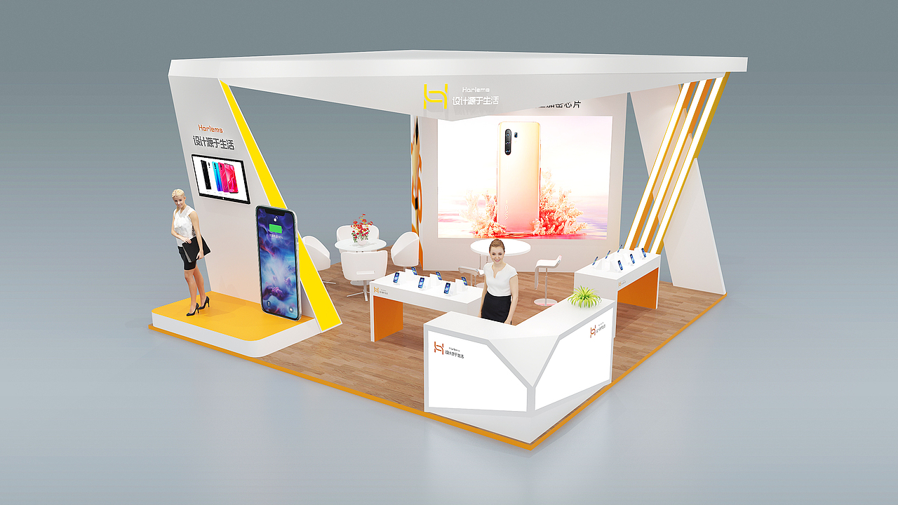 36平 四面开口 展台展厅设计_harlems-站酷zcool