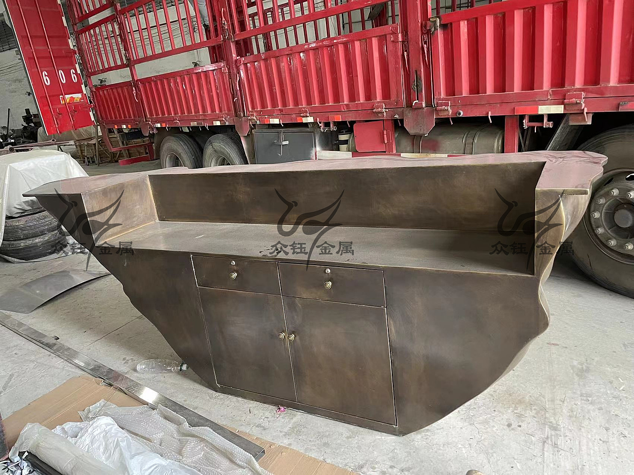 酒店双曲面不锈钢吧台 弧形前台超长尺寸无压力