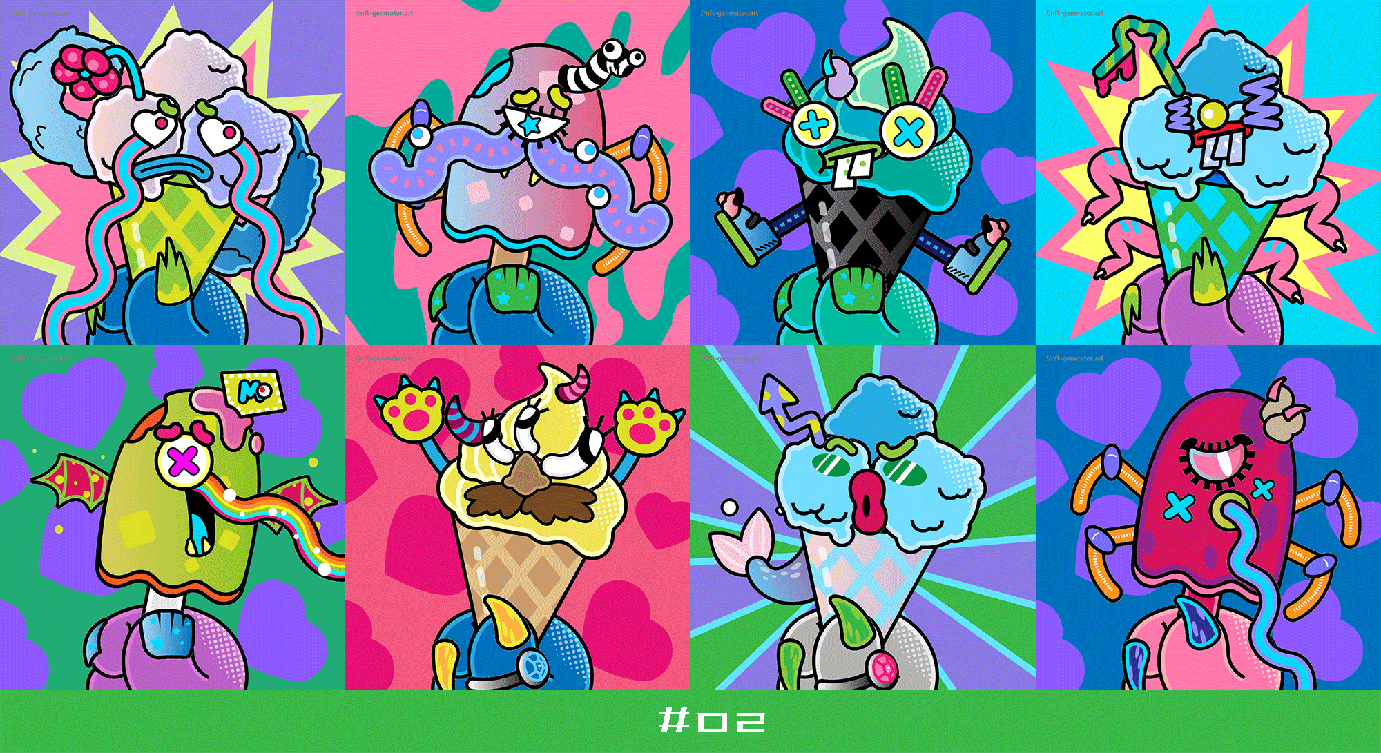 怪兽冰淇淋制造工厂｜NFT头像（图ZMzE1Nzc1MjYw） - IP形象 - 站酷设计师猫打劫原创素材 - 站酷ZCOOL