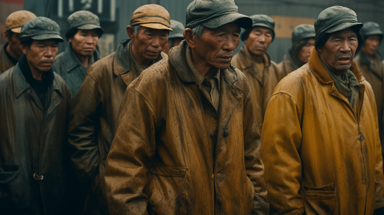 80年代北方中国的石油工人