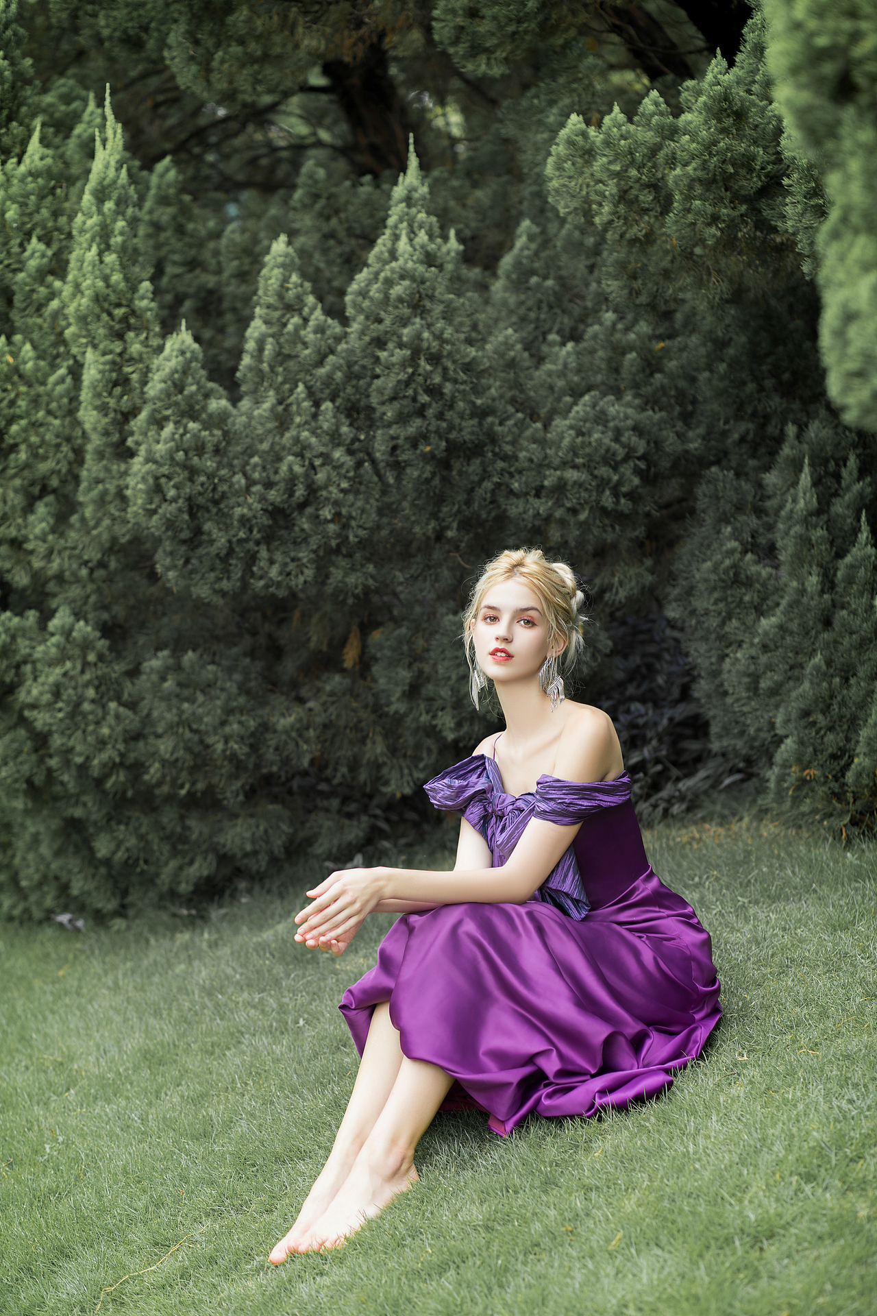 外籍模特紫色婚纱礼服拍摄 广州外模礼服拍摄 摄影